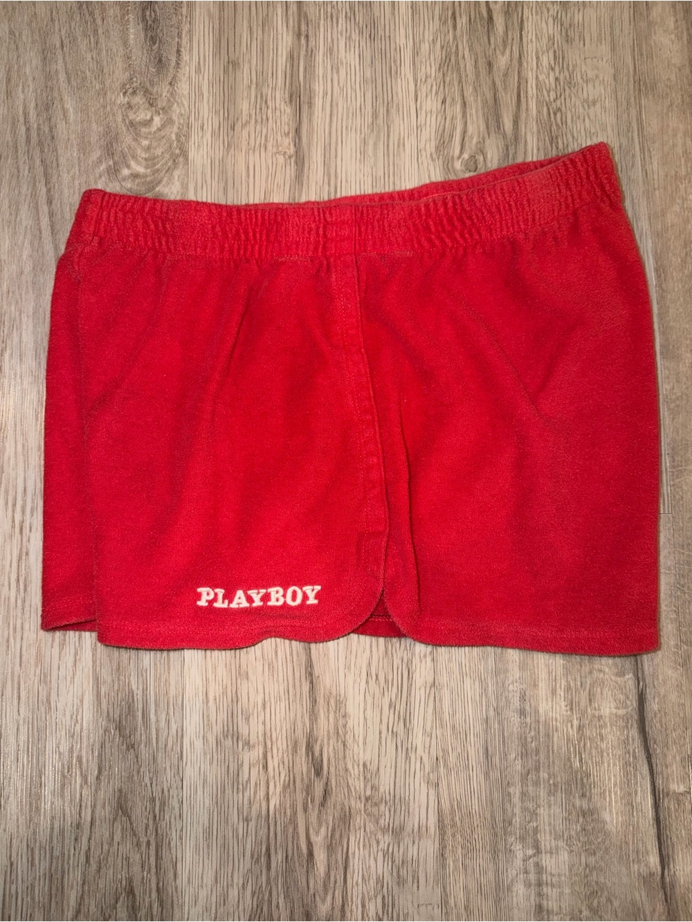 Women’s Playboy by PacSun Terry Cloth Shorts - Red - Size Medium